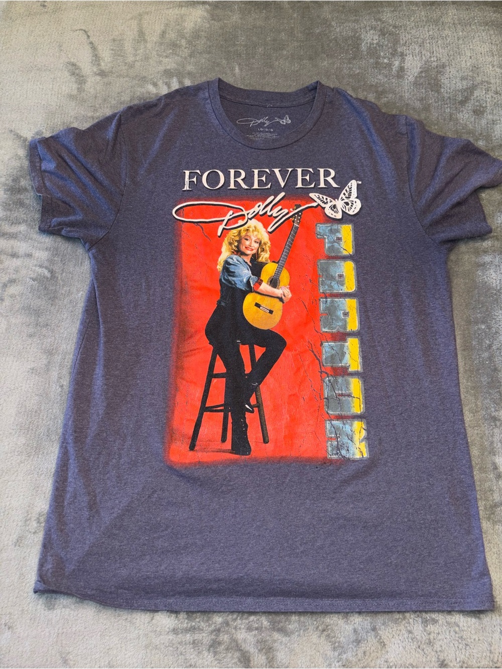 Forever Dolly Graphic Tee - Navy Short Sleeve